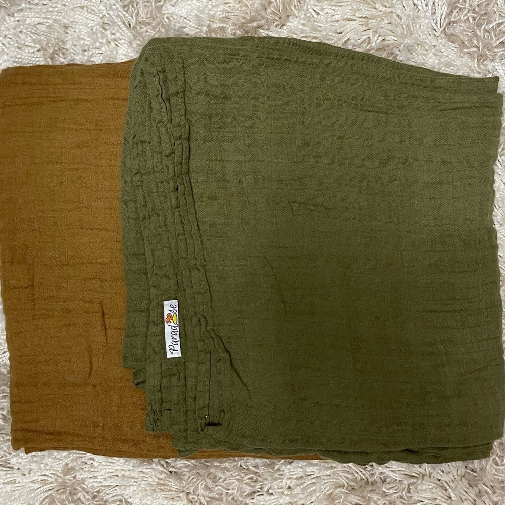 Paradise brand muslin swaddle blankets